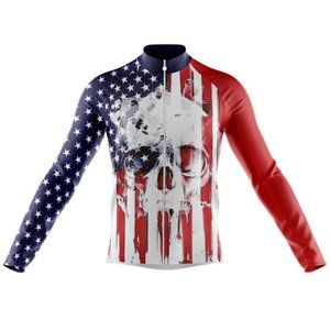 Bicycle Booth Mens 3XL Muticolor USA Flag Skull Lo